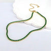 Wholesale Women's Hiphop Geometric Zircon And Copper Necklace With Electroplating And Inlay Technique