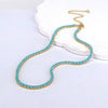 Wholesale Women's Hiphop Geometric Zircon And Copper Necklace With Electroplating And Inlay Technique
