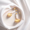 Wholesale Women's Hiphop Long Heartshaped Geometric Stainless Steel Electroplated 925 Silver Ear Clips Earrings