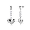 Wholesale Women's Hiphop Long Heartshaped Geometric Stainless Steel Electroplated 925 Silver Ear Clips Earrings