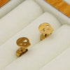 Wholesale Women's Hiphop Skull And Heart Hollowout Goldplated Stainless Steel Earrings