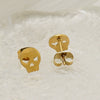 Wholesale Women's Hiphop Skull And Heart Hollowout Goldplated Stainless Steel Earrings