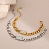 Wholesale Women's Hiphop Style Geometric Stainless Steel 18K Gold Electroplated Bracelet