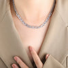 Wholesale Women's Hiphop Thick Chain Pig Nose Titanium Steel Clavicle Necklace With Geometric Design And Electroplating