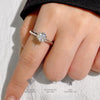 Wholesale Women's Hollow Fanshaped 925 Silver Moissanite Ring With Sixclaw And Electroplating