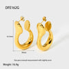 Wholesale Women's Hollow Geometric Ushape Stainless Steel 18K Gold Plated Earrings Jewelry Accessories