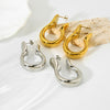 Wholesale Women's Hollow Geometric Ushape Stainless Steel 18K Gold Plated Earrings Jewelry Accessories