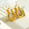 Wholesale Women's Hollow Geometric Ushape Stainless Steel 18K Gold Plated Earrings Jewelry Accessories