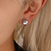 Wholesale Women's Hollow Hightexture Fine Steel Ball Earrings With U Shape Geometric Pattern Pvd Plated