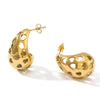 Wholesale Women's Hollow Love Exaggerated Earrings In Cashew Nuts Shape Stainless Steel With 18K Vacuum Plating In Furnace Heart And Geometric Patterns