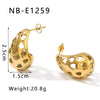 Wholesale Women's Hollow Love Exaggerated Earrings In Cashew Nuts Shape Stainless Steel With 18K Vacuum Plating In Furnace Heart And Geometric Patterns