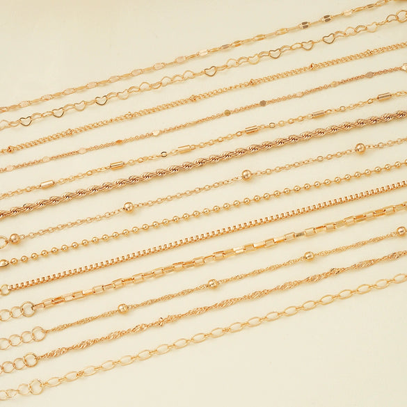 Wholesale Women's Hollow Love Round Bead Twist Chain Bracelet Alloy Heart Pattern Electroplated