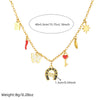Wholesale Women's Hollow Round Stainless Steel Sweater Chain With Elephant And Goldfish Pendant Electroplated Cartoon Animal Style