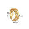 Wholesale Women's Hollow Three Layer Fish Geometric Stainless Steel Ring With 18K Gold Electroplating