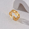 Wholesale Women's Hollow Three Layer Fish Geometric Stainless Steel Ring With 18K Gold Electroplating