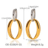 Wholesale Women's Hoop Earrings Stainless Steel Titanium Steel Geometric Pvd Vacuum Plating