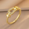 Wholesale Women's Horseshoe Buckle Titanium Steel Clavicle Chain With Geometric Pattern And Microinlaid Diamonds Set With Diamonds And Electroplated In Vacuum Furnace