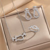 Wholesale Women's Horseshoe Buckle Titanium Steel Clavicle Chain With Geometric Pattern And Microinlaid Diamonds Set With Diamonds And Electroplated In Vacuum Furnace