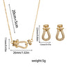 Wholesale Women's Horseshoe Buckle Titanium Steel Clavicle Chain With Geometric Pattern And Microinlaid Diamonds Set With Diamonds And Electroplated In Vacuum Furnace