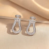 Wholesale Women's Horseshoe Buckle Titanium Steel Clavicle Chain With Geometric Pattern And Microinlaid Diamonds Set With Diamonds And Electroplated In Vacuum Furnace