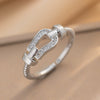 Wholesale Women's Horseshoe Buckle Titanium Steel Clavicle Chain With Geometric Pattern And Microinlaid Diamonds Set With Diamonds And Electroplated In Vacuum Furnace