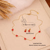 Wholesale Women's Ice Cute Red Lips Love Heart Shape Titanium Steel Necklace Set With Vacuum Plating In Furnace For Accessories