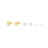 Wholesale Women's Imitation Pearl Bow Tie Earrings With Electroplating