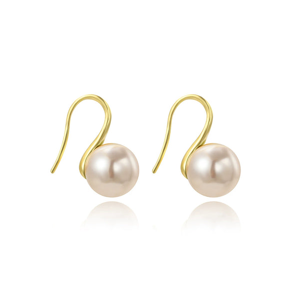 Wholesale Women's Imitation Pearl Geometric Ear Hook Earrings Simple Design