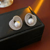 Wholesale Women's Imitation Pearl Geometric Style Electroplated Earrings