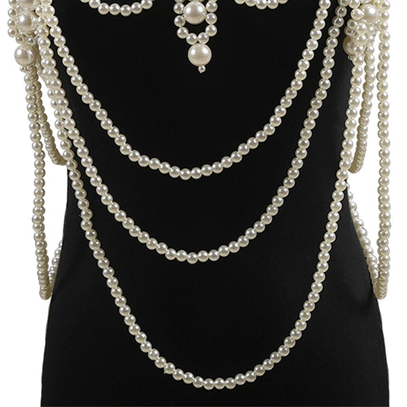 Wholesale Women's Imitation Pearl Water Wave Chain Pure Handmade Creative Necklace