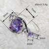 Wholesale Women's Inlaid Purple Oval Winding Ring Copper Geometric Zircon