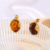 Wholesale Women's Inlaid Resin Earrings Round Asymmetric Shape Stainless Steel 18K Gold Plated With 18K Vacuum Plating In Furnace Geometric Style