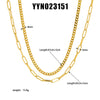 Wholesale Women's Ins Fashion Joker Double Layer Stainless Steel Necklace With Geometric Pattern 18K Gold Plated Vacuum Real Gold Electroplated In Pvd Furnace