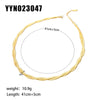 Wholesale Women's Ins Fashion Joker Double Layer Stainless Steel Necklace With Geometric Pattern 18K Gold Plated Vacuum Real Gold Electroplated In Pvd Furnace