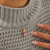 Wholesale Women's Ins Fashion Minimalist Geometric Zircon Stainless Steel Electroplated Pendant Necklace