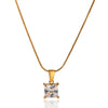 Wholesale Women's Ins Fashion Minimalist Geometric Zircon Stainless Steel Electroplated Pendant Necklace