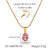 Wholesale Women's Ins Fashion Minimalist Geometric Zircon Stainless Steel Electroplated Pendant Necklace