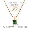 Wholesale Women's Ins Fashion Minimalist Geometric Zircon Stainless Steel Electroplated Pendant Necklace