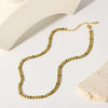 Wholesale Women's Ins Fashion Olive Leaf Stainless Steel And Titanium Steel Necklace With Vacuum Real Gold Electroplating In Pvd Furnace Treatment