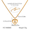 Wholesale Women's Ins French Retro Gold Plated Braided Chain Heartshaped Stainless Steel Pendant Necklace