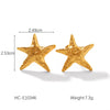 Wholesale Women's Ins Ocean Style Stainless Steel Geometric Starfish Earrings With Electroplating