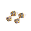 Wholesale Women's Ins Simple Design Stainless Steel Irregular Inlay Natural Black Shell Geometric 18K Gold Plated Earrings