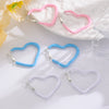 Wholesale Women's Ins Simple Geometric Hollow Heart Metal Earrings With Electroplating