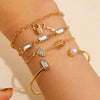 Wholesale Women's Ins Style Alloy Bracelet With Heart Shape Geometric Letters Numbers Text Pattern Electroplated