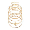 Wholesale Women's Ins Style Alloy Bracelet With Heart Shape Geometric Letters Numbers Text Pattern Electroplated
