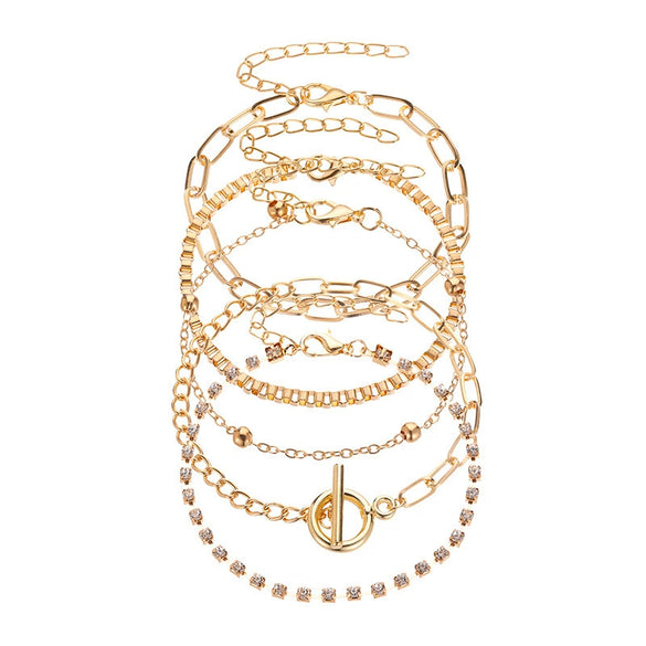 Wholesale Women's Ins Style Alloy Bracelet With Heart Shape Geometric Letters Numbers Text Pattern Electroplated