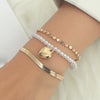Wholesale Women's Ins Style Alloy Bracelet With Heart Shape Geometric Letters Numbers Text Pattern Electroplated