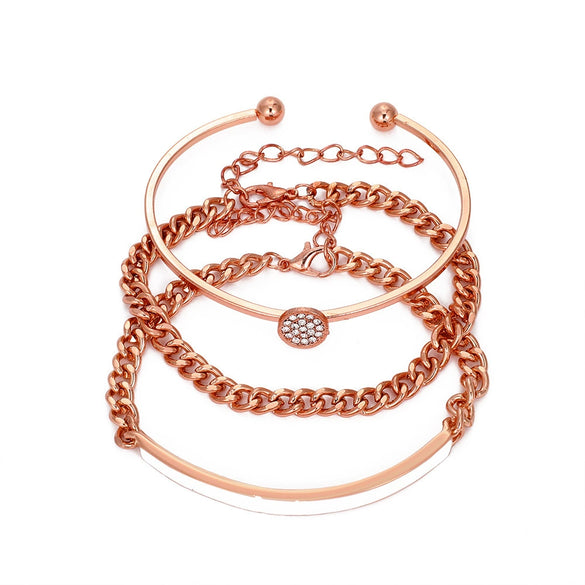 Wholesale Women's Ins Style Alloy Bracelet With Heart Shape Geometric Letters Numbers Text Pattern Electroplated