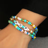 Wholesale Women's Ins Style Alloy Bracelet With Heart Shape Geometric Letters Numbers Text Pattern Electroplated