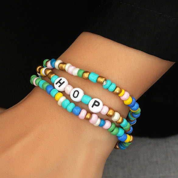 Wholesale Women's Ins Style Alloy Bracelet With Heart Shape Geometric Letters Numbers Text Pattern Electroplated